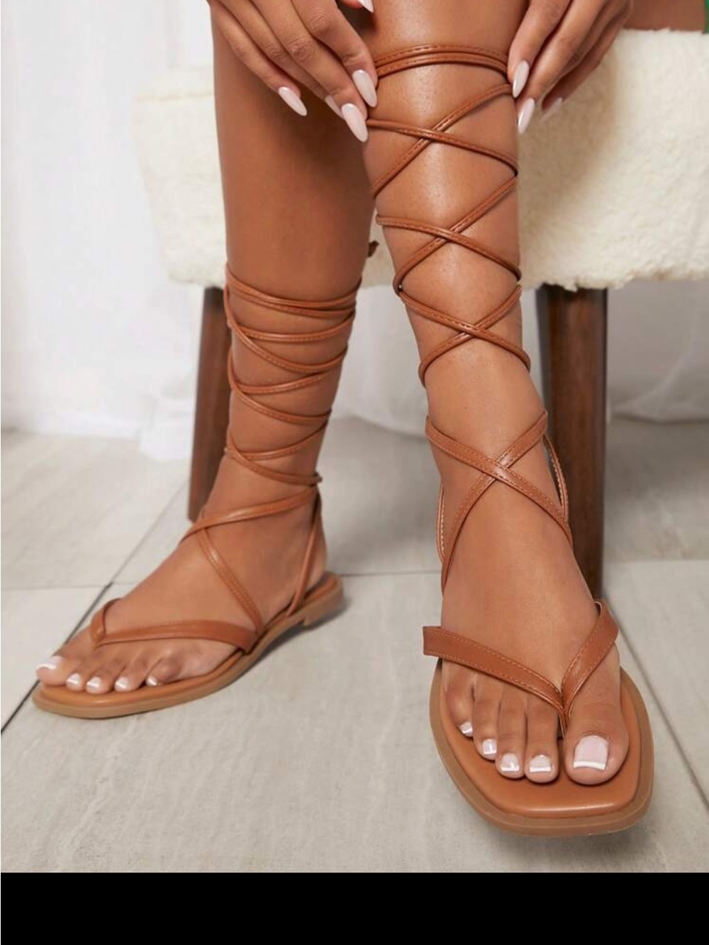 Women’s Lace-Up Tan Gladiator Sandals